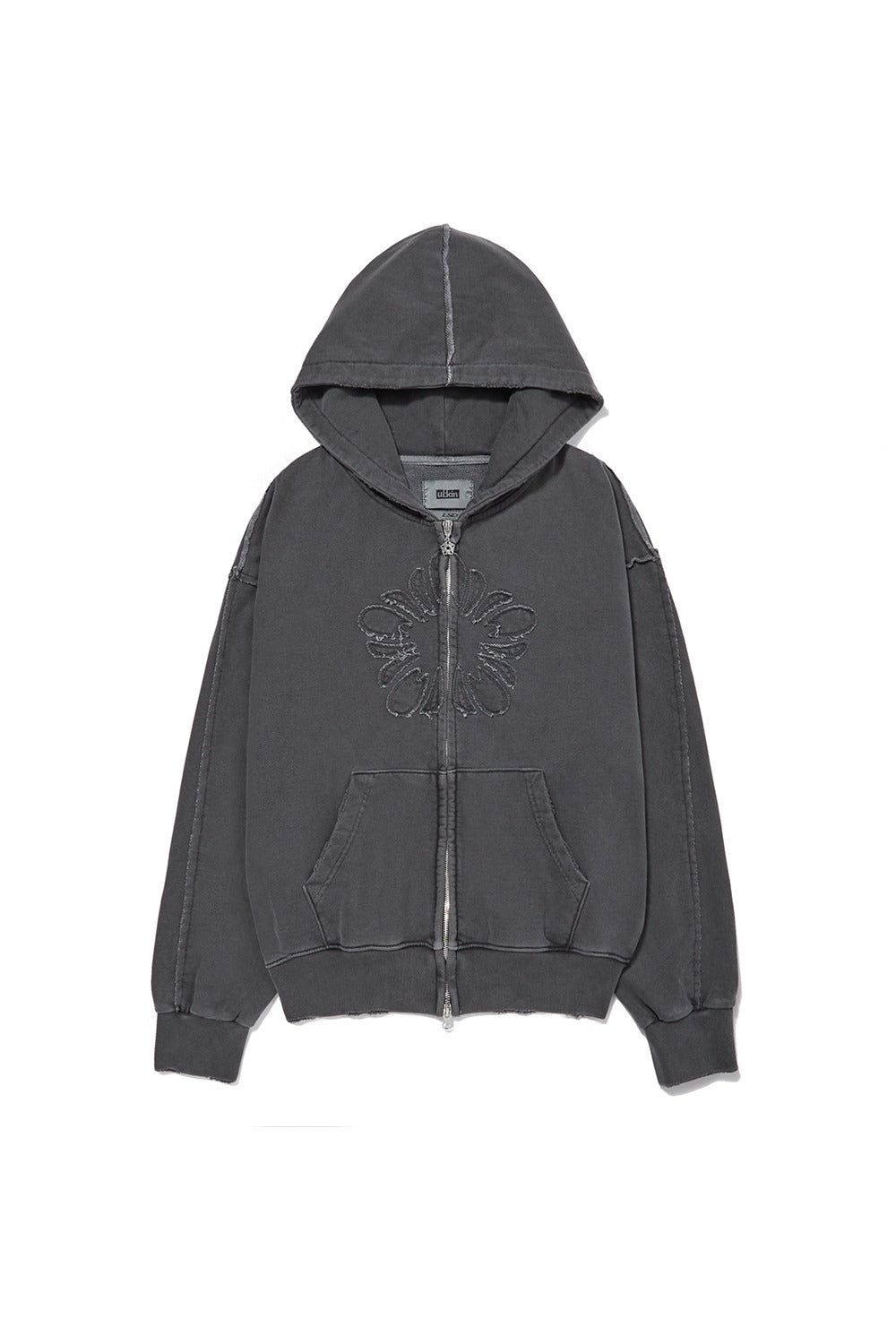 ※予約商品【ULKIN】MUGUNG Vintage Zip-up Hoodie_CHARCOAL ※12月頃より順次配送予定
