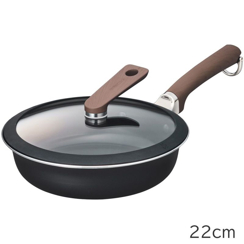 evercook　DECO　22cmフライパン+ガラスふたセット (ブラック)　※11/12〜18より順次発送