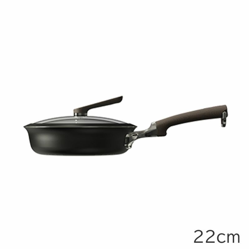 evercook　DECO　22cmフライパン+ガラスふたセット (ブラック)　※11/12〜18より順次発送