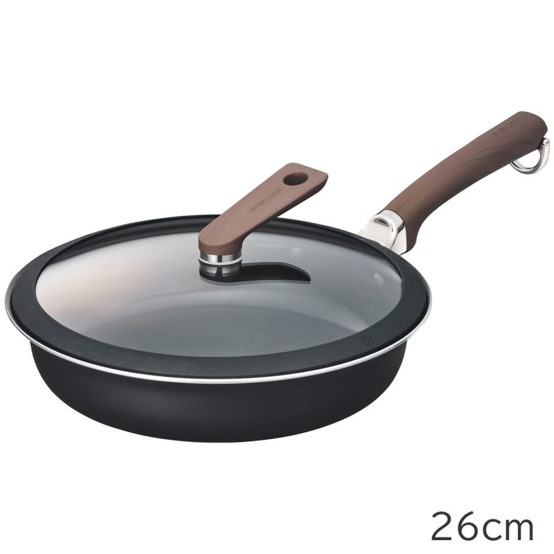 【人気】evercook　DECO　26cmフライパン+ガラスふたセット (ブラック)　※11/12〜18より順次発送