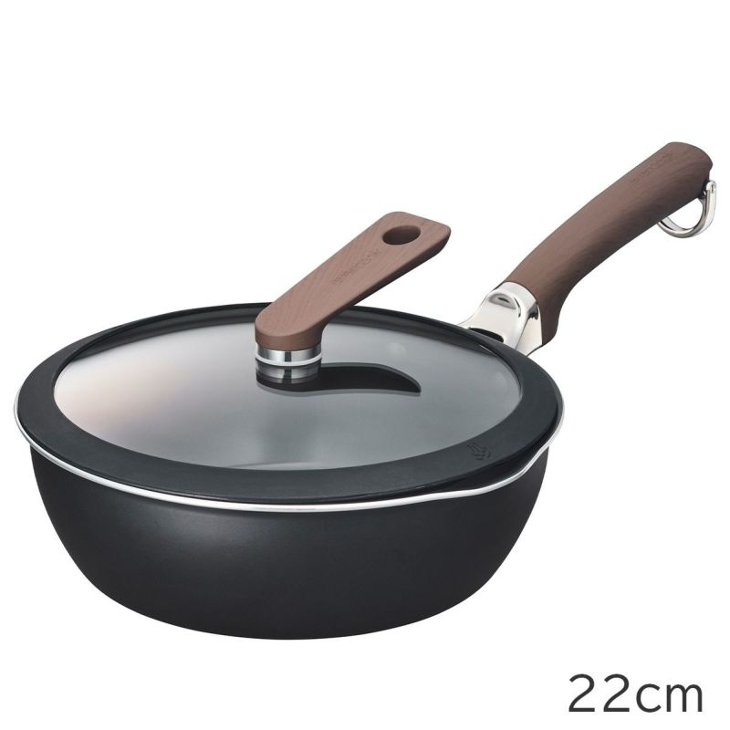 evercook　DECO　22cmマルチパン+ガラスふたセット (ブラック)　※11/12〜18より順次発送