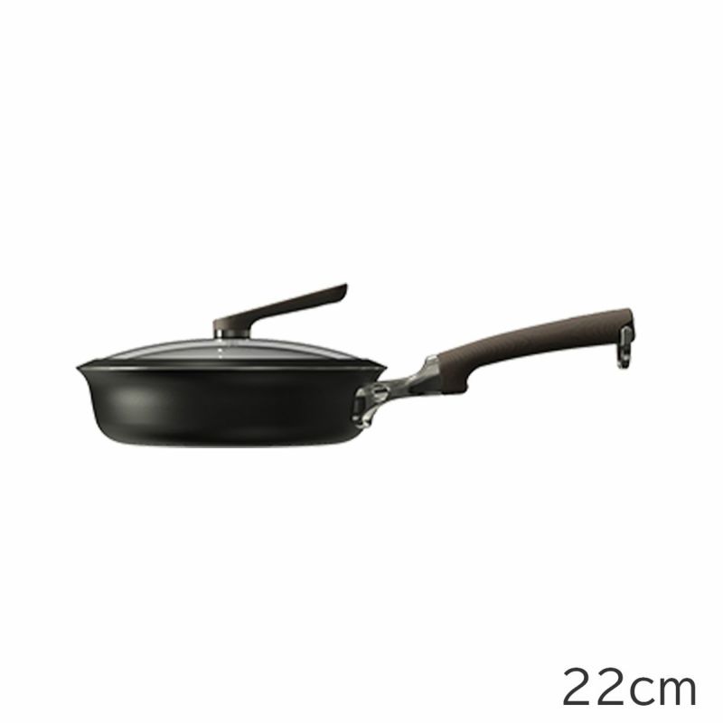 evercook　DECO　22cmマルチパン+ガラスふたセット (ブラック)　※11/12〜18より順次発送