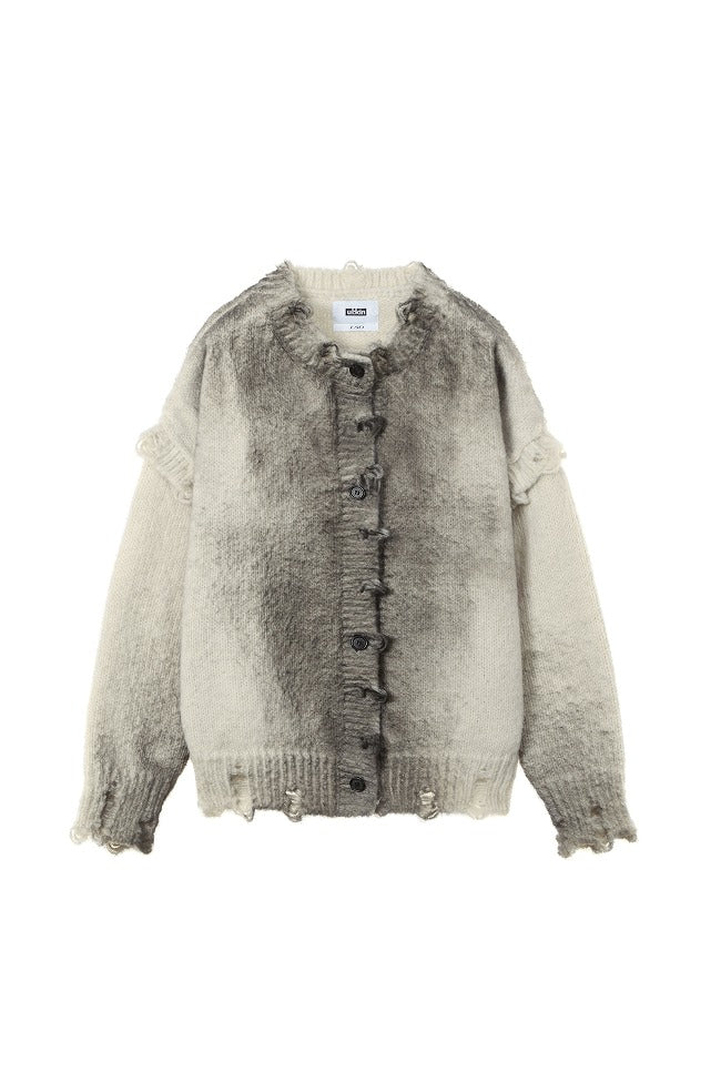 ※予約商品【ULKIN】Spray Oversized Cardigan_Grey　※12月頃より順次配送予定