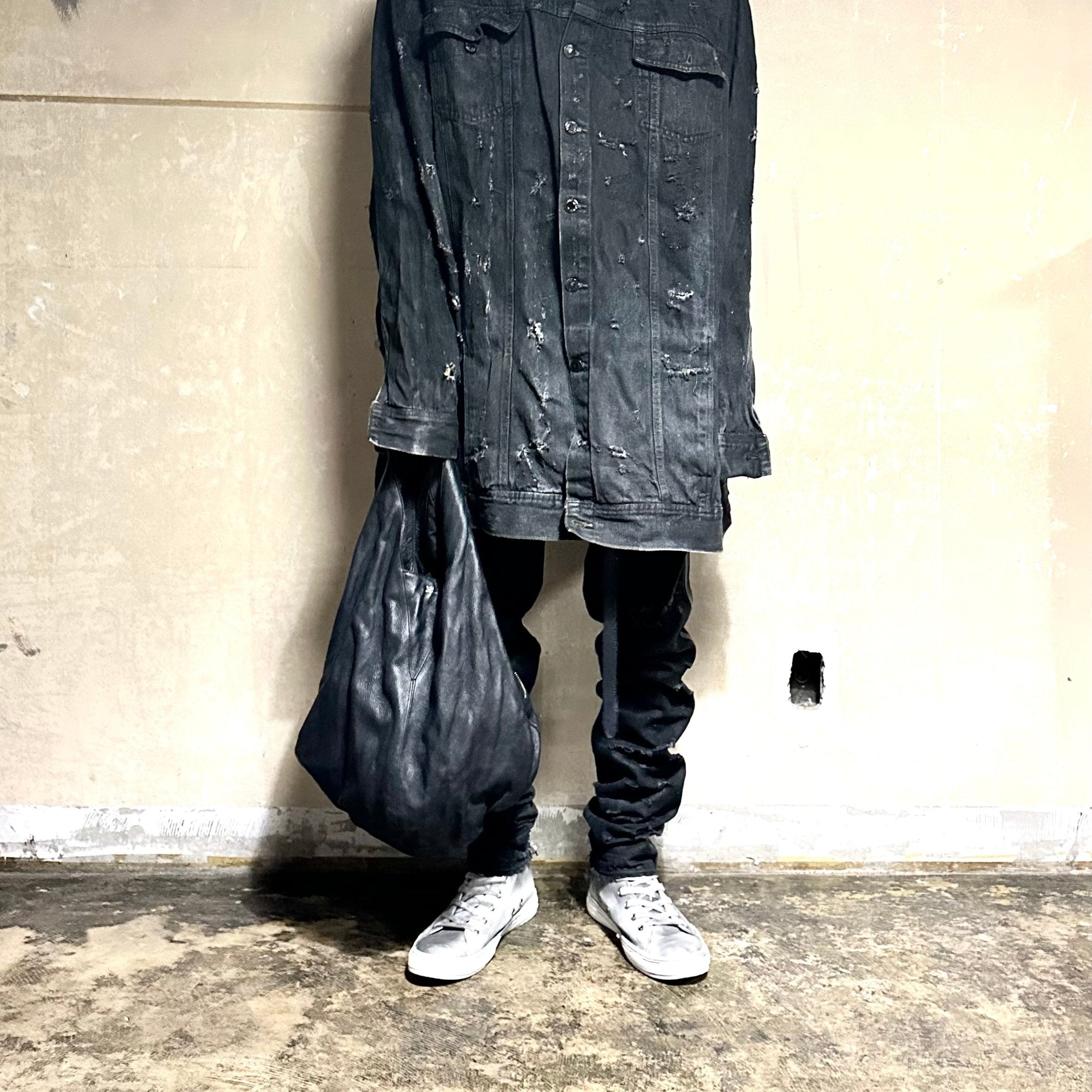 ⚠️予約【MUL101-501019】バーティカルトート(洗い加工) -ブラック-　※R7. 6月末納品予定