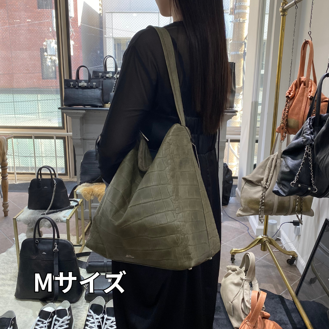 ⚠️予約【M.U.L.】ドロップ 2way クロコダイル型押し -ブラック-　※R7. 6月末納品予定