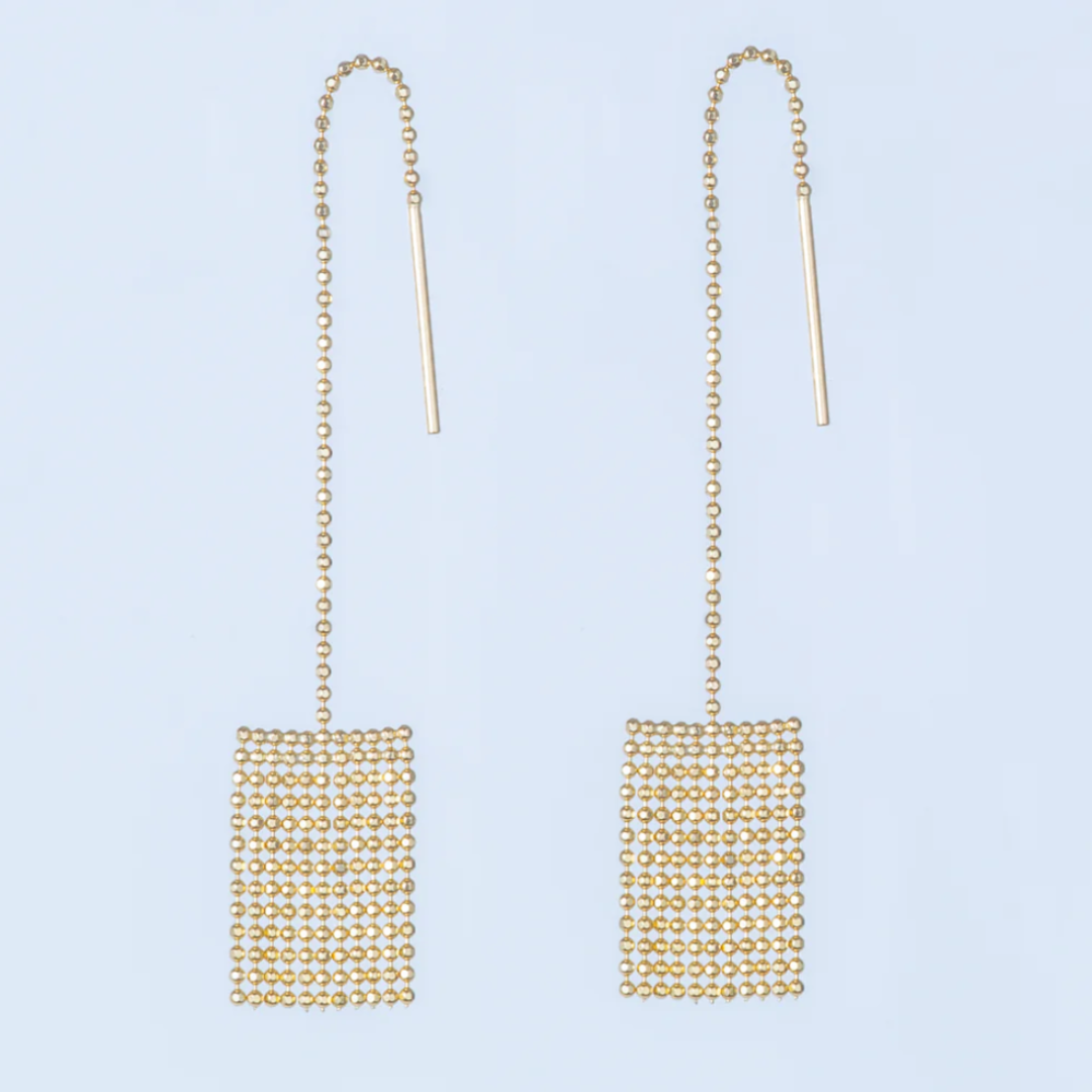 【ENEY】ピクセル K18YG チェーンピアス　※11月中旬より弊社事務所から発送