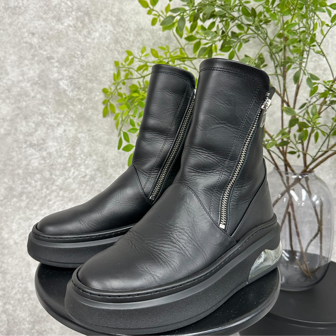【予約販売】Wファスナーブーツ -ブラック-　※7月下旬〜8月上旬より順次発送予定