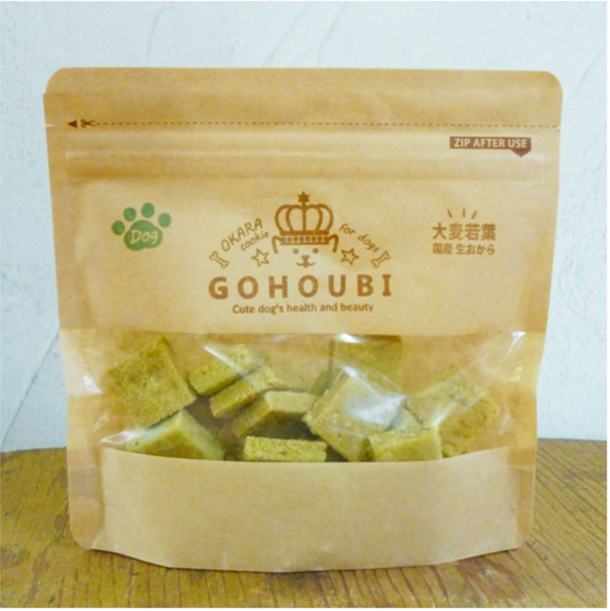 GOHOUBI犬用クッキー　-大麦若葉-　※7/2-8迄に順次発送予定