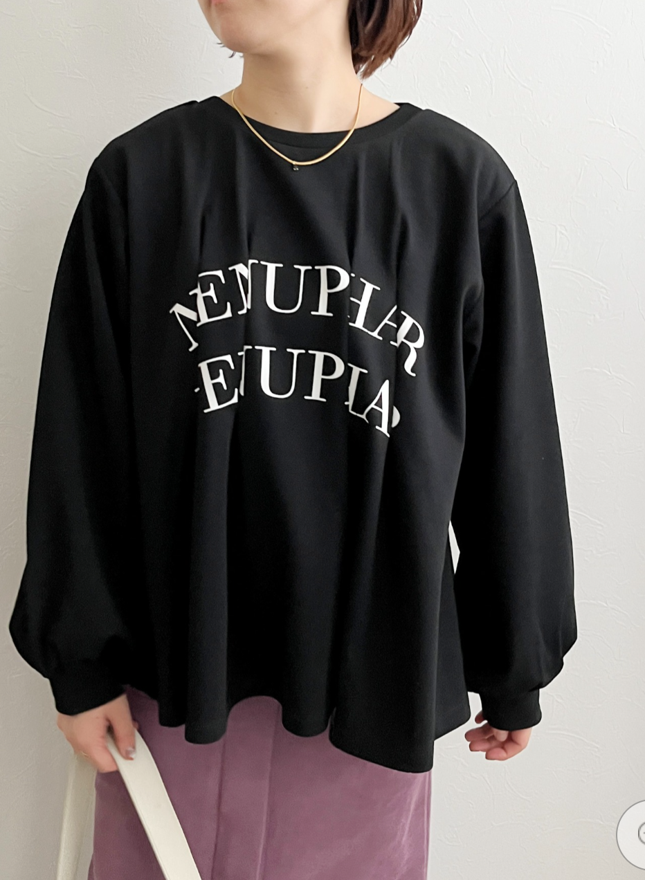 【Palm Riche】前後２WAYロゴタックTOPS  -ブラック-　※10/22-28頃より順次配送予定