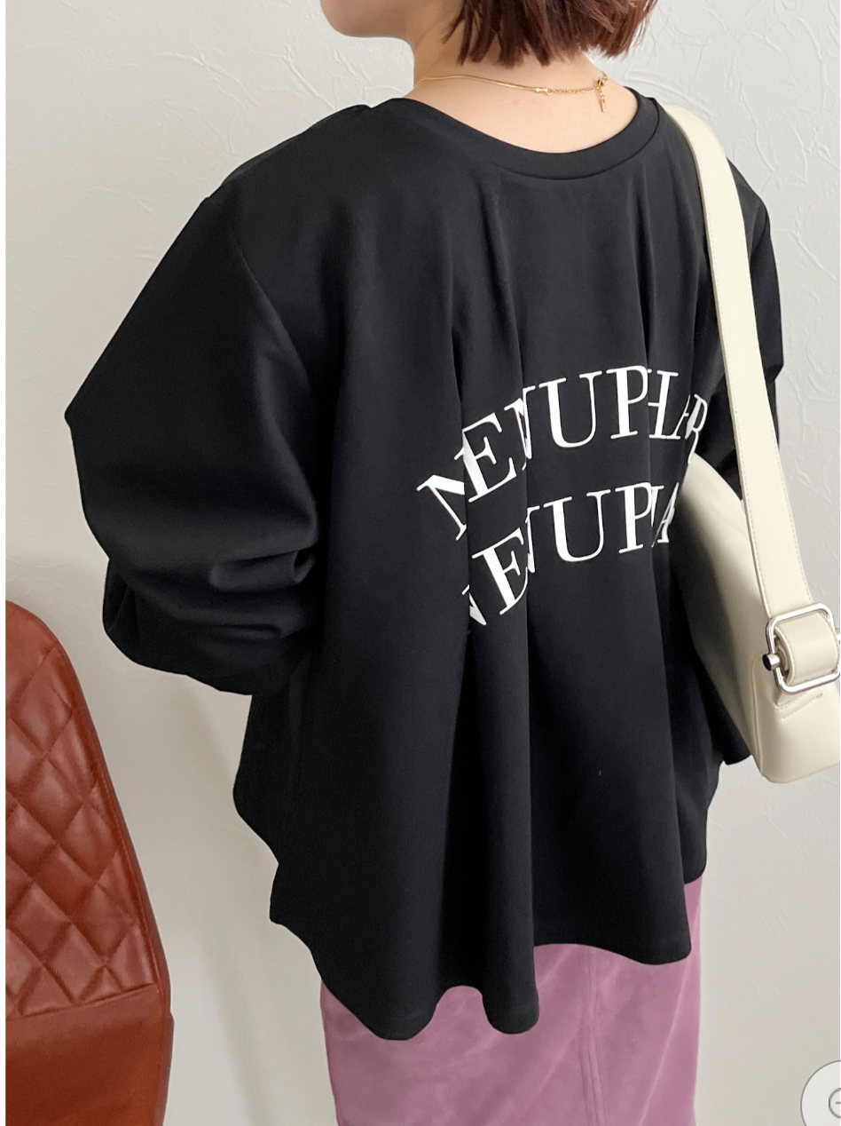 【Palm Riche】前後２WAYロゴタックTOPS  -ブラック-　※10/22-28頃より順次配送予定