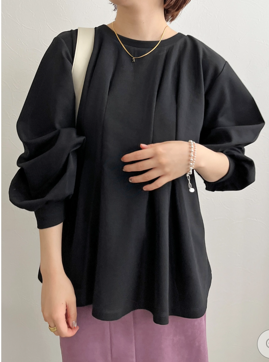 【Palm Riche】前後２WAYロゴタックTOPS  -ブラック-　※10/22-28頃より順次配送予定