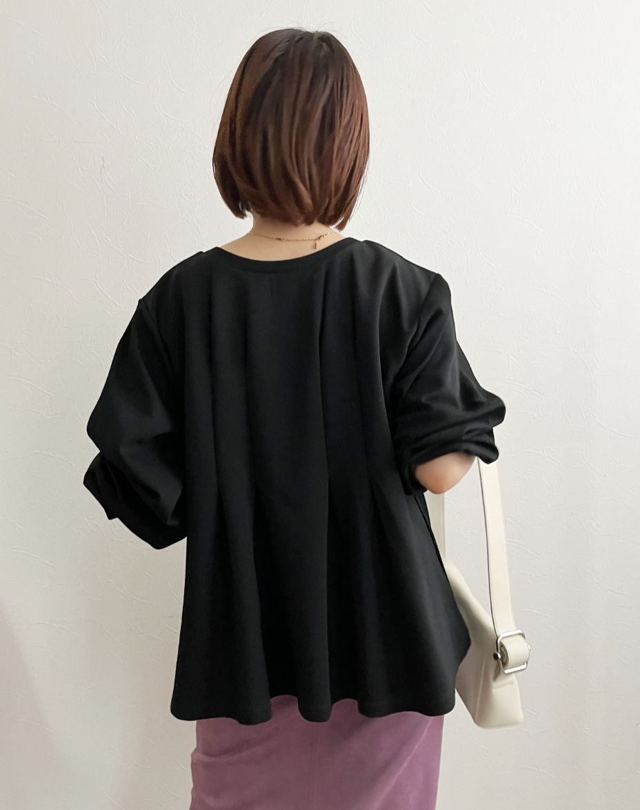 【Palm Riche】前後２WAYロゴタックTOPS  -ブラック-　※10/22-28頃より順次配送予定