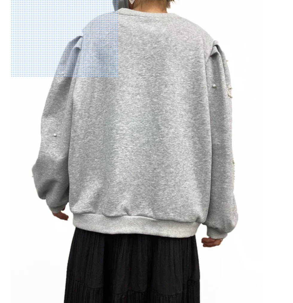 パールリボンスウェット　グレー　※2/4〜10頃より事務所から順次発送