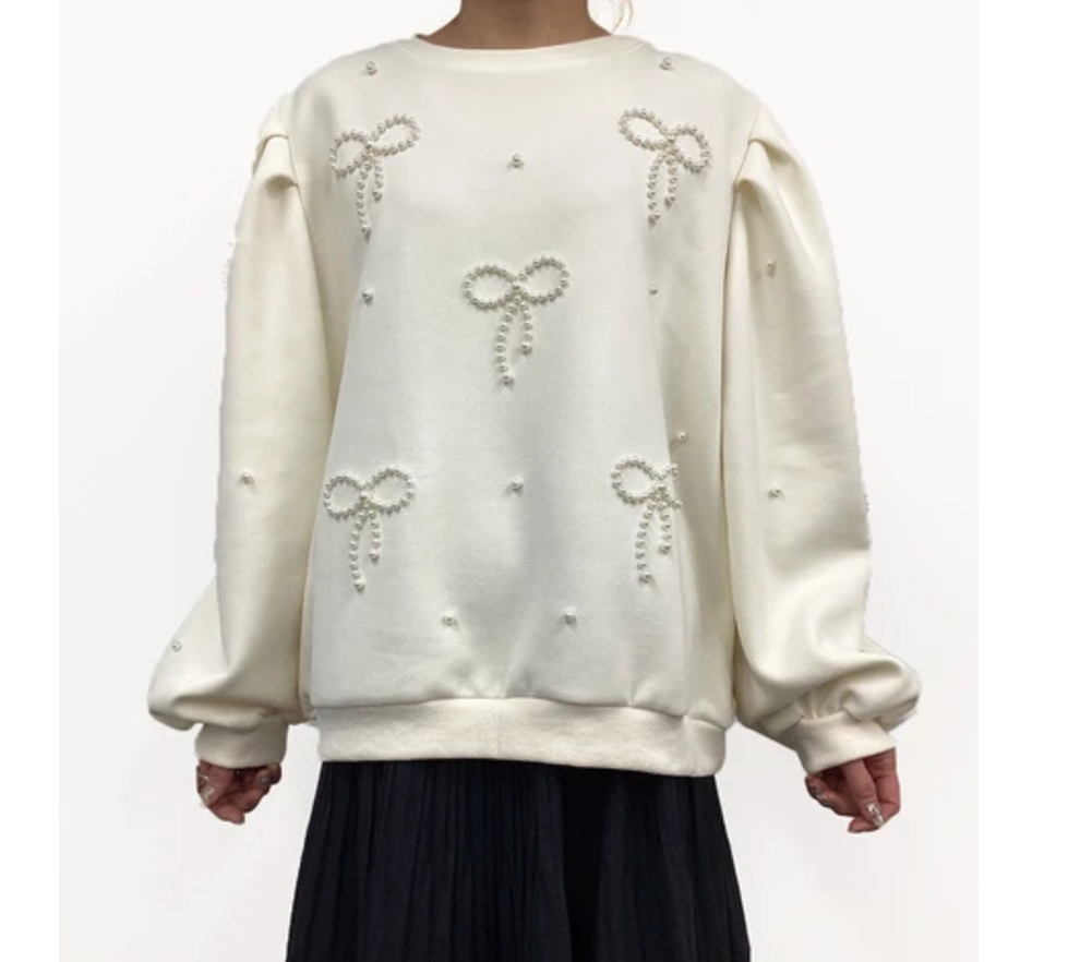 パールリボンスウェット　オフ　※2/4〜10頃より事務所から順次発送