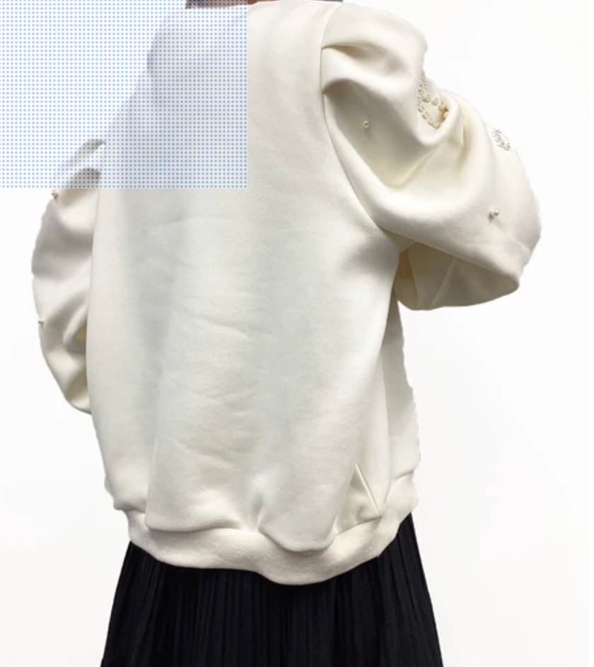 パールリボンスウェット　オフ　※2/4〜10頃より事務所から順次発送