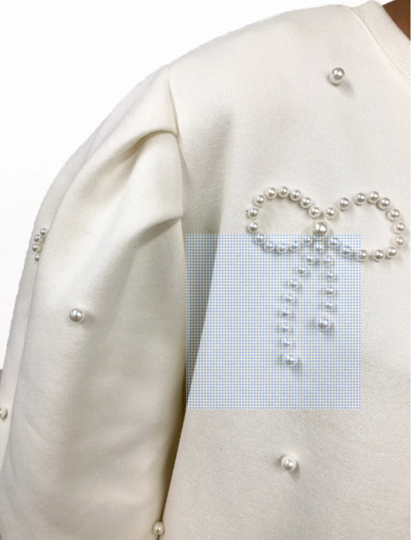 パールリボンスウェット　オフ　※2/4〜10頃より事務所から順次発送