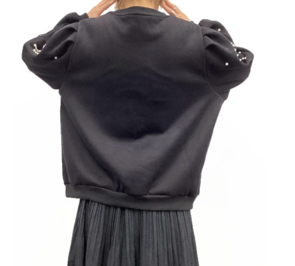 パールリボンスウェット　ブラック　※12/13~19頃より順次発送