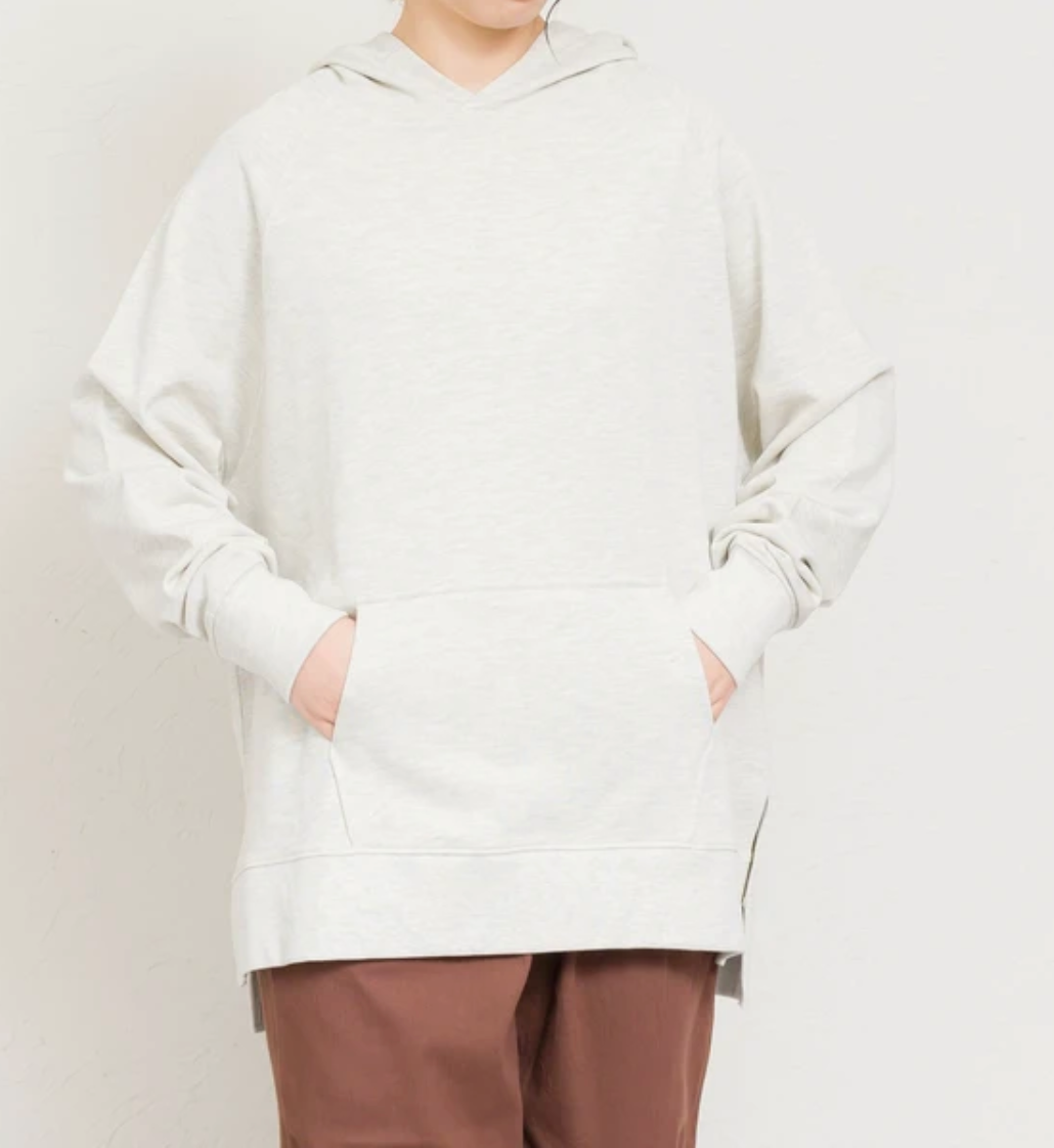 コットン裏毛フーディプルオーバー　-アイボリー-   ※1/28〜2/3頃より順次発送予定