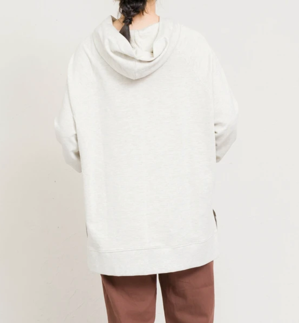 コットン裏毛フーディプルオーバー　-アイボリー-   ※1/28〜2/3頃より順次発送予定