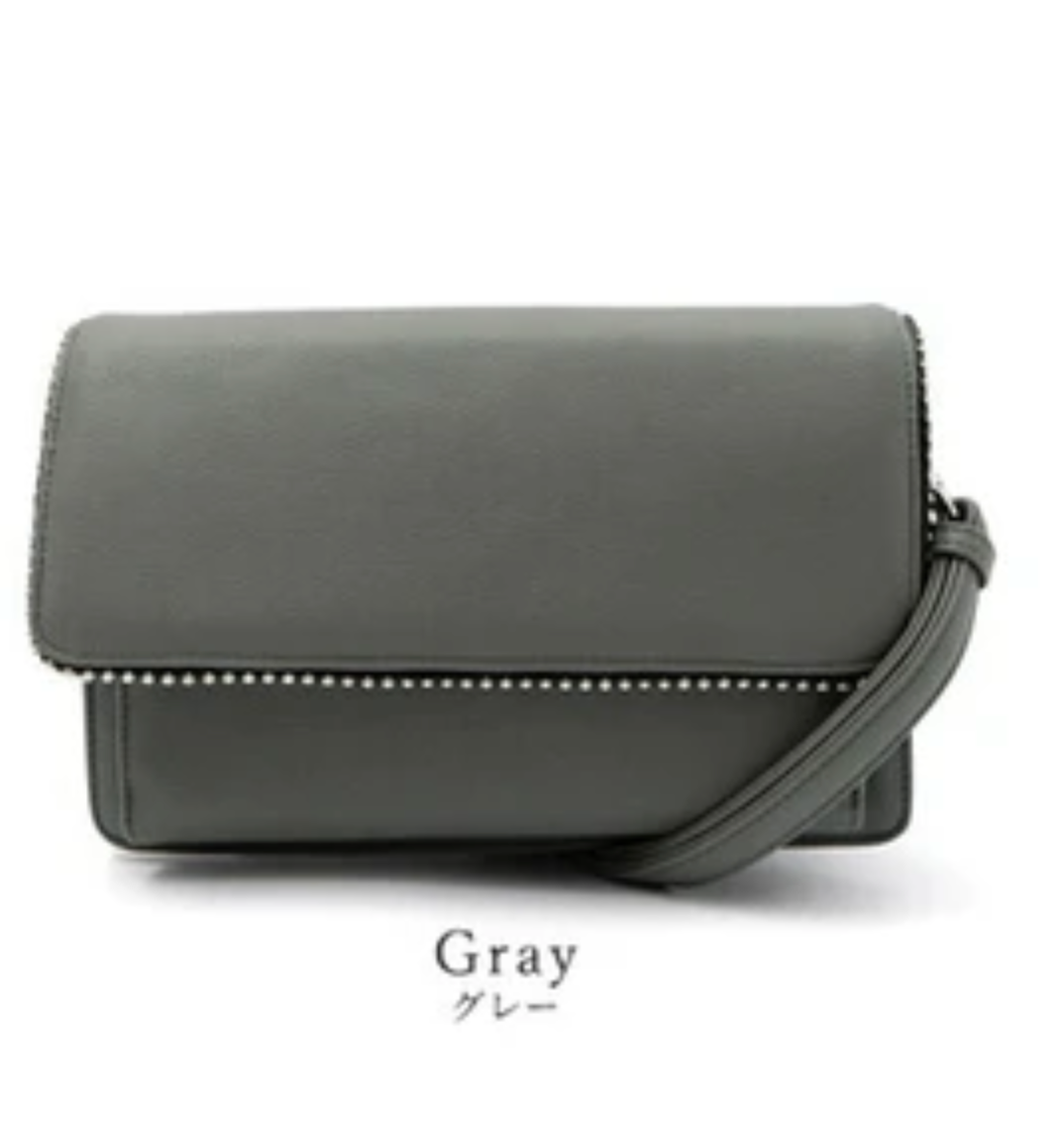 カード収納付きミニショルダーバッグ　-グレー-　※7/16~22迄に順次発送予定