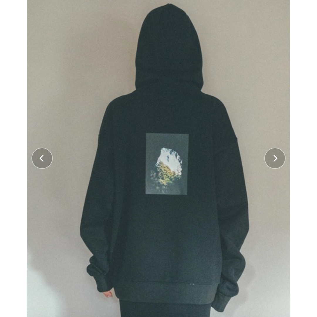 バックフォトプリントフーディースウェット -ブラックオーバーサイズ / サイズ2(オーバーサイズ)-　※10/29〜11/4より順次配送