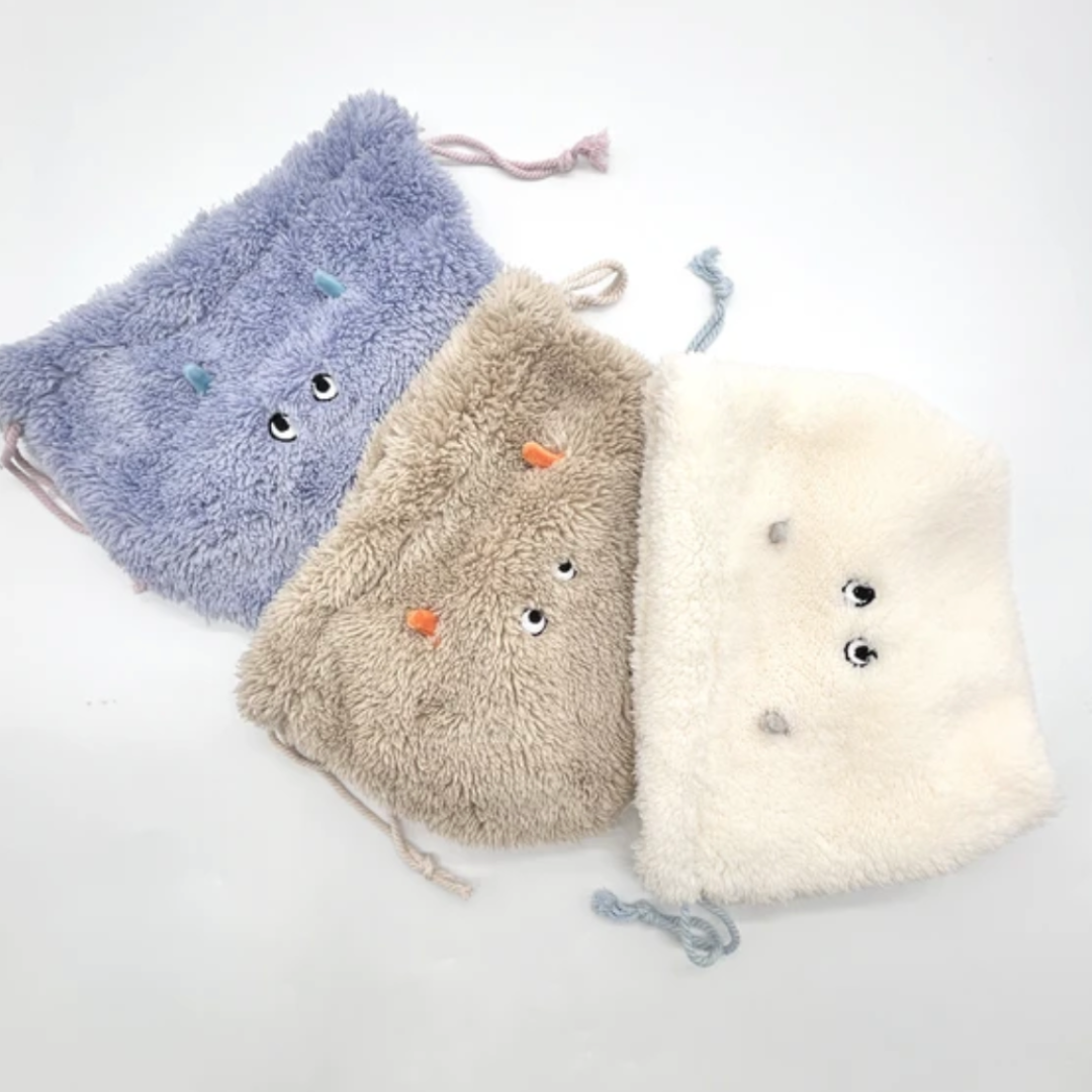 Furry もこもこ巾着 -ベージュ-　※11/19-25頃より順次配送予定