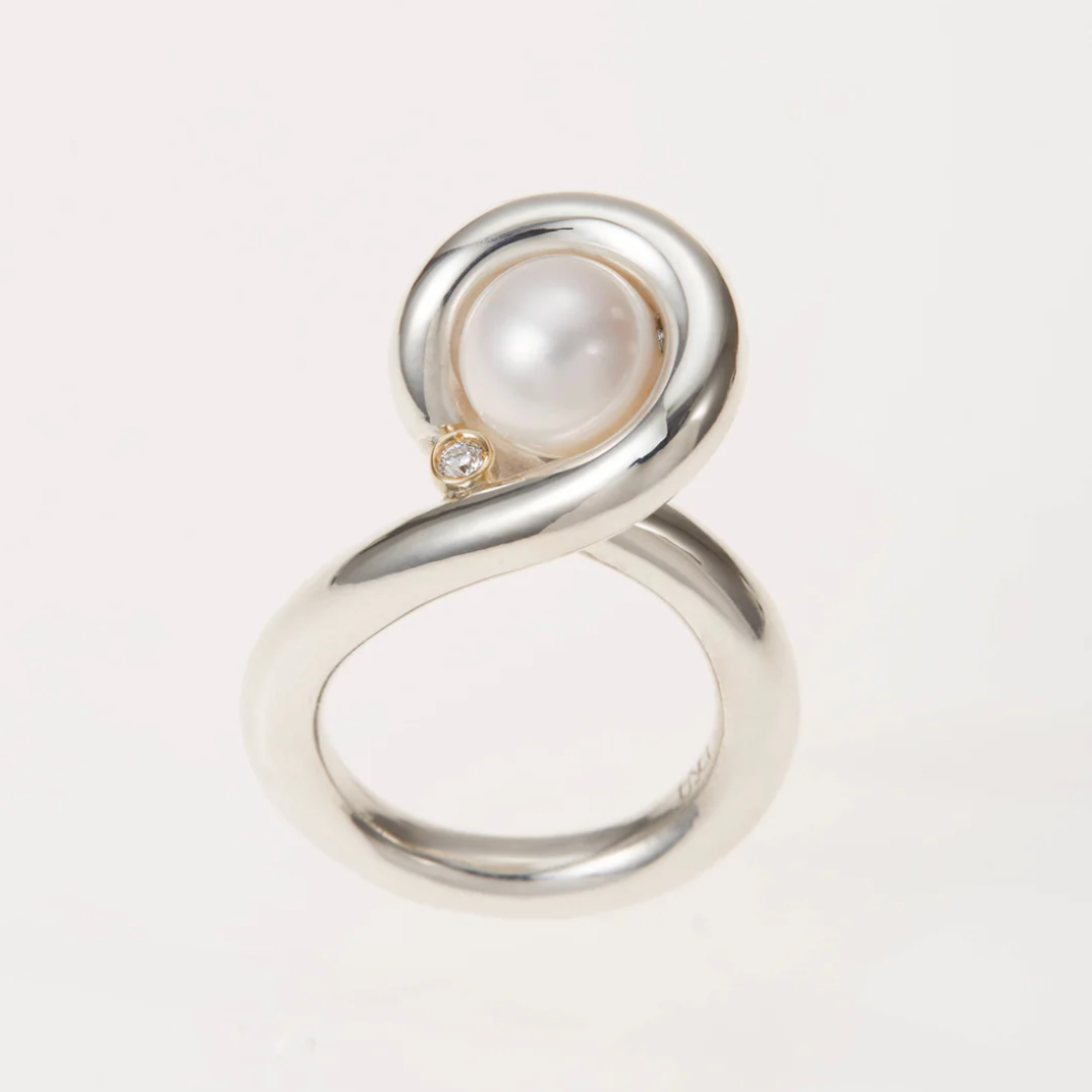 【ENEY】コントゥアー クロス パール ダイヤモンド リング　※10/22〜28より弊社事務所から発送