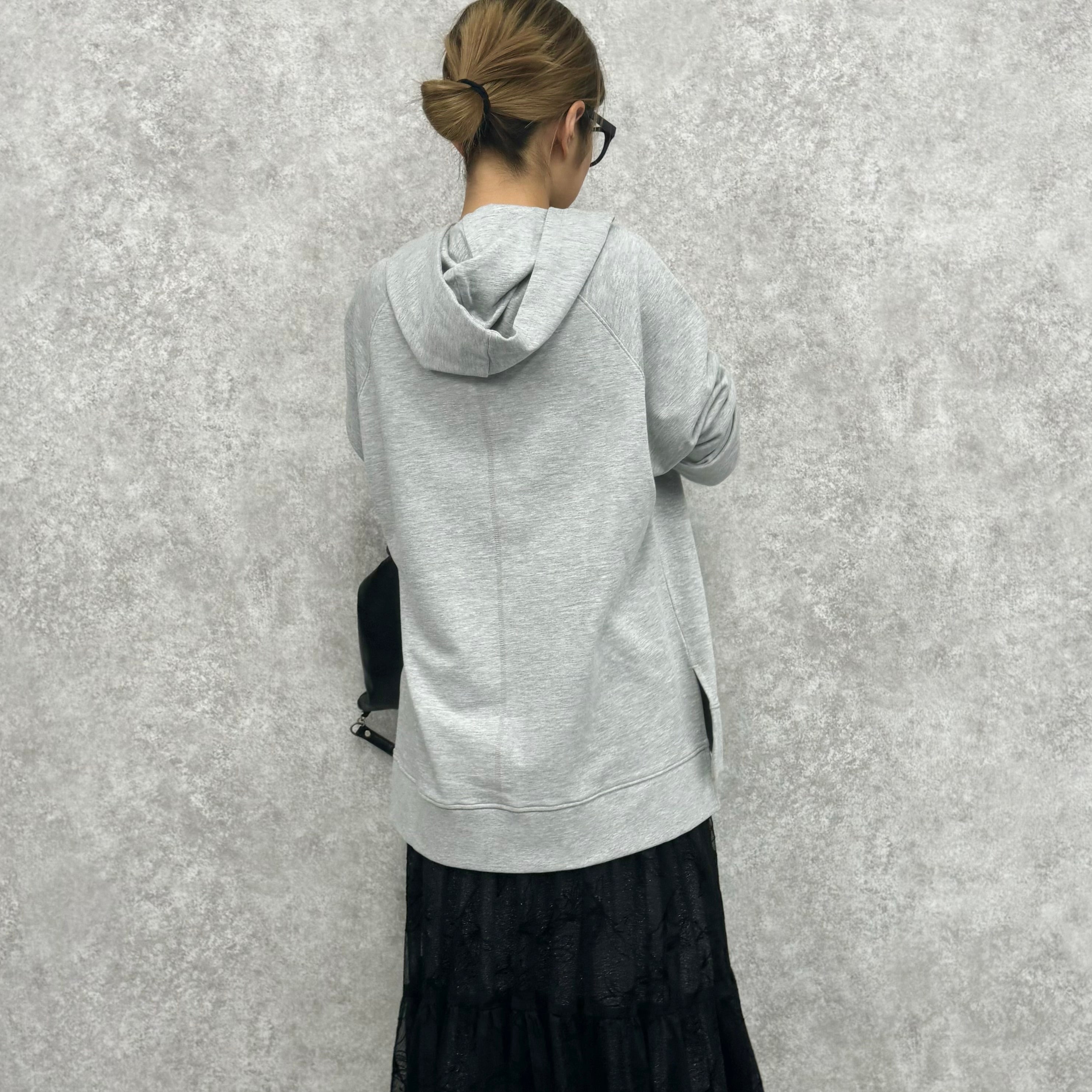 コットン裏毛フーディプルオーバー　-グレー-   ※1/28〜2/3頃より順次発送予定