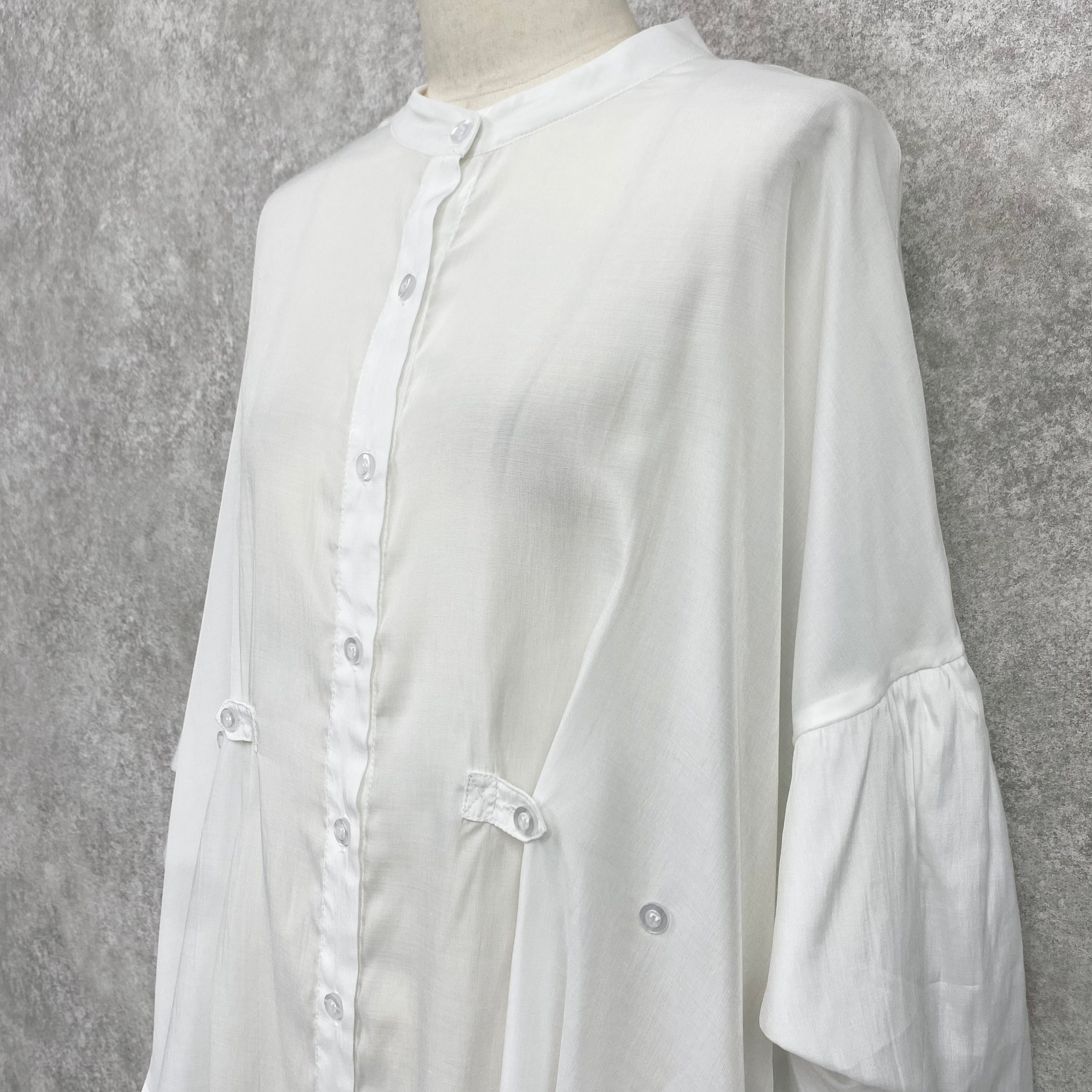 COCOON FLOW SHIRT -white-
