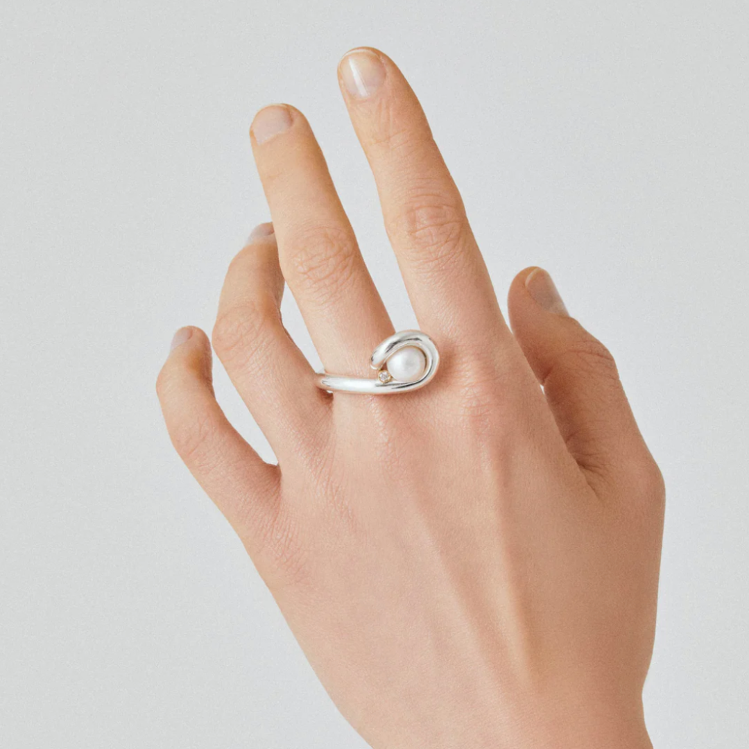 【ENEY】コントゥアー クロス パール ダイヤモンド リング　※10/22〜28より弊社事務所から発送