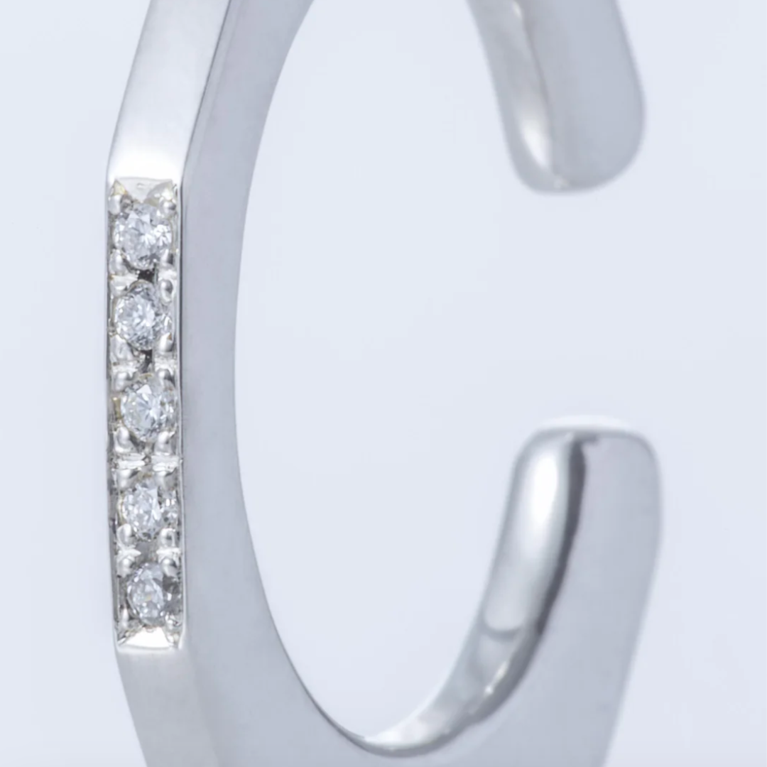 【ENEY】フルムーン SV925 メレダイヤモンド イヤーカフ　※10/22〜28より弊社事務所から発送