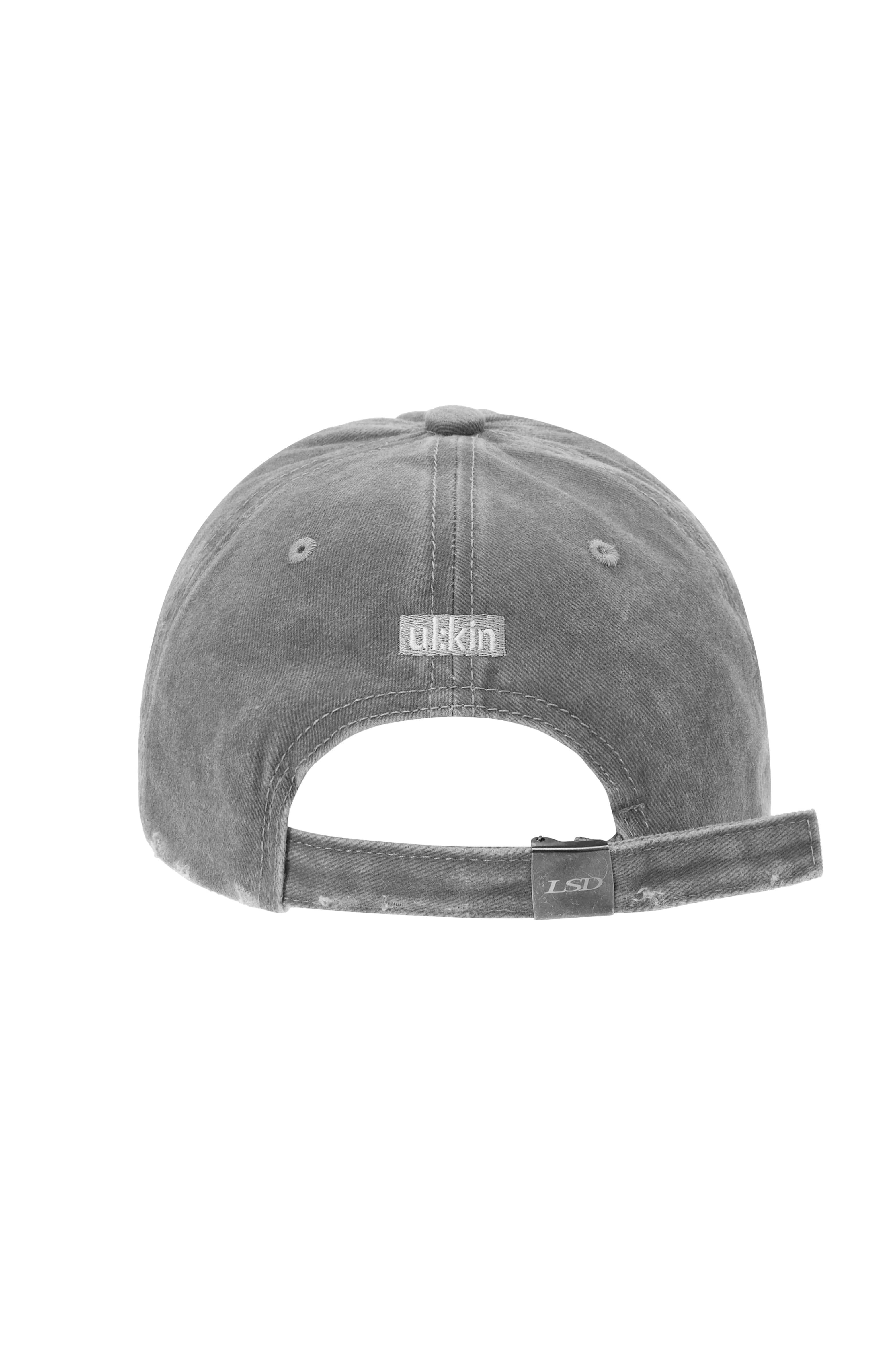 ※予約商品【ULKIN】[Runway] MUGUNG Embroidery Pigment Ball Cap_Grey　※12月頃より順次配送予定