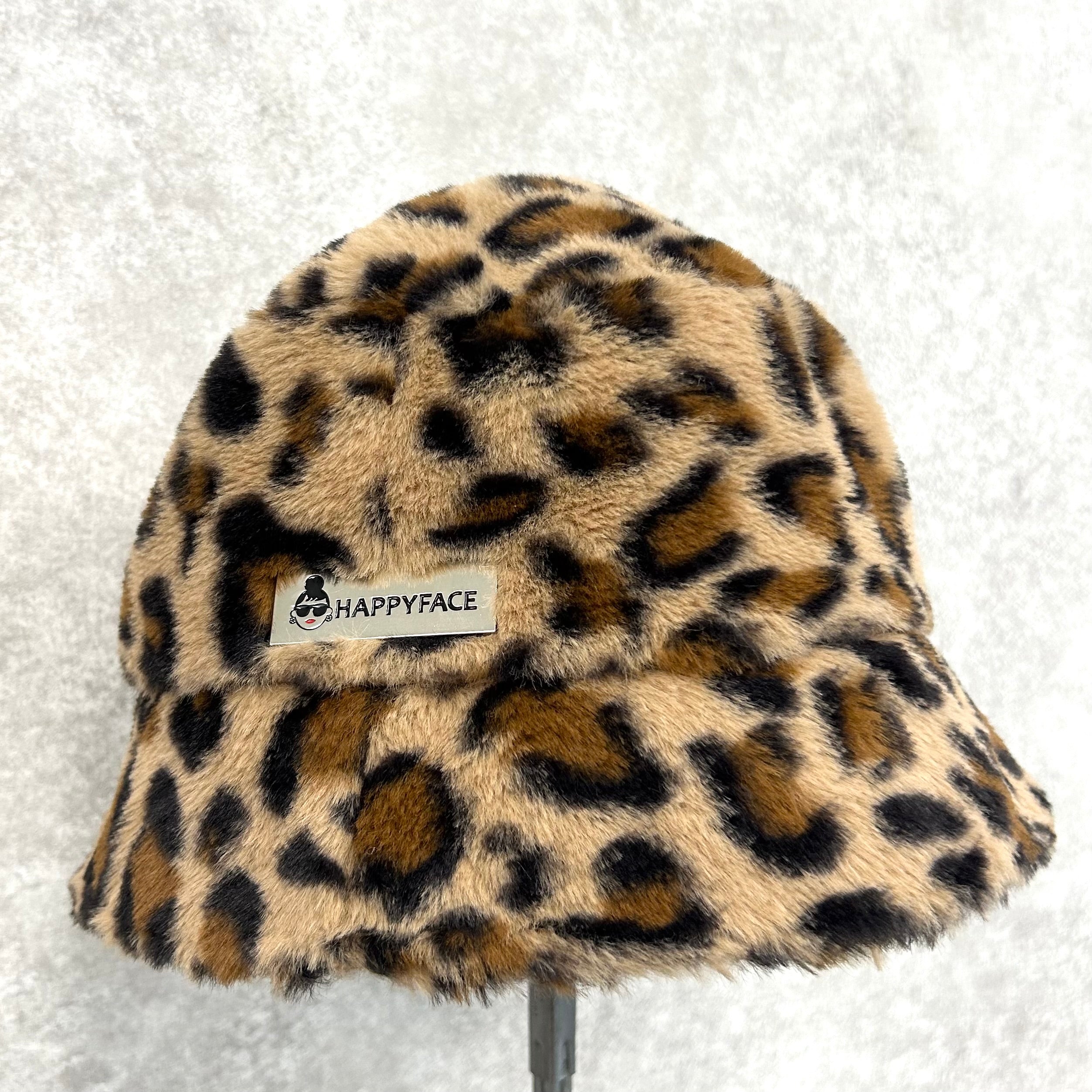 【HAPPYFACE】ＥＭＭＡ　ファーバケットハット　-豹柄-　※10/22〜10/28より順次発送