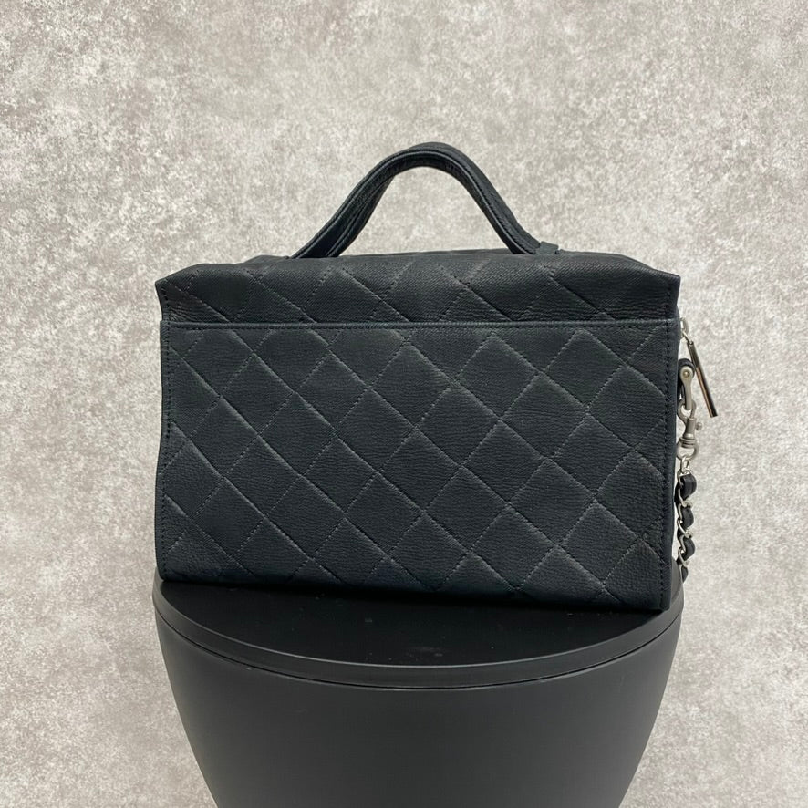 【MUL106-PK】キューブショルダー デニムレザーキルティング(ブラック) ピンクドライン　※10/29〜11/2より弊社事務所から順次発送