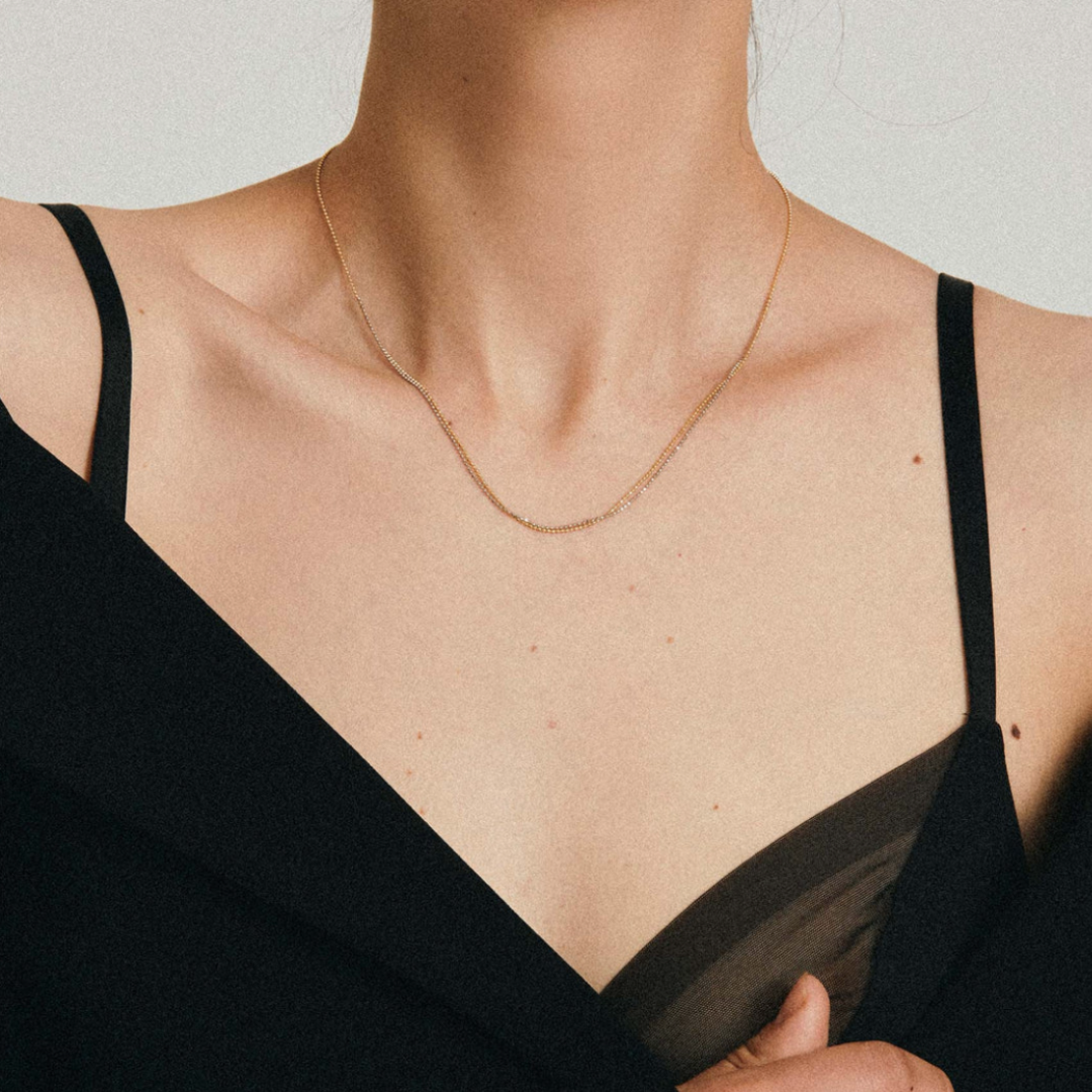 【ENEY】ピクセル ダブルチェーンネックレス　※11月中旬より弊社事務所から発送