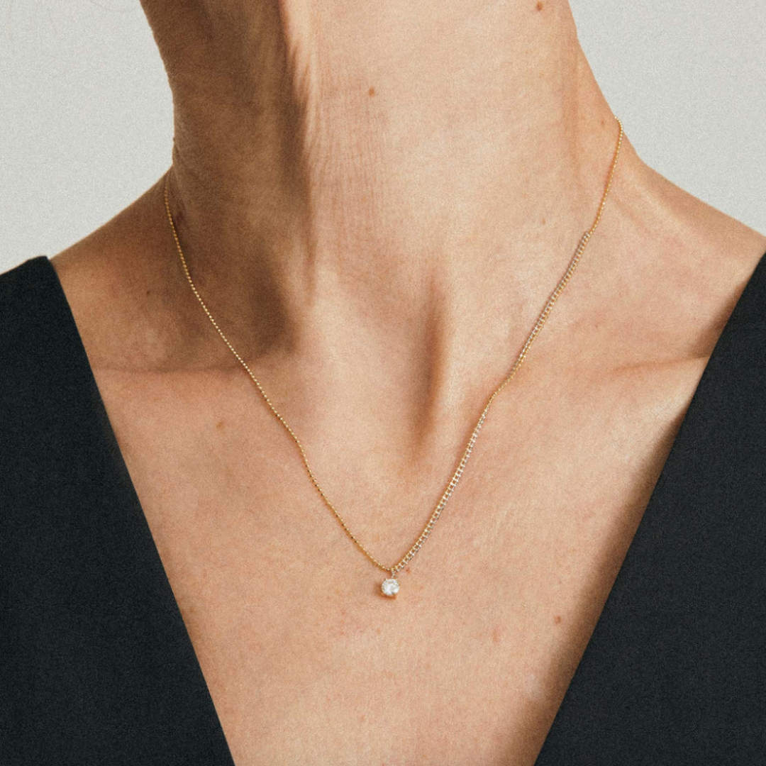 【ENEY】ピクセル 0.23カラット ラウンドチェーンネックレス　※10/22〜28より弊社事務所から発送