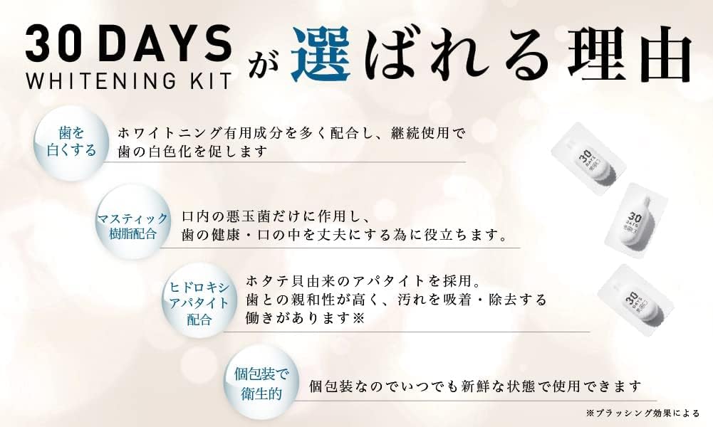 30DAYS WHITENING KIT 美歯口30はみがき 5g×10個入り　※11/12〜18より順次配送