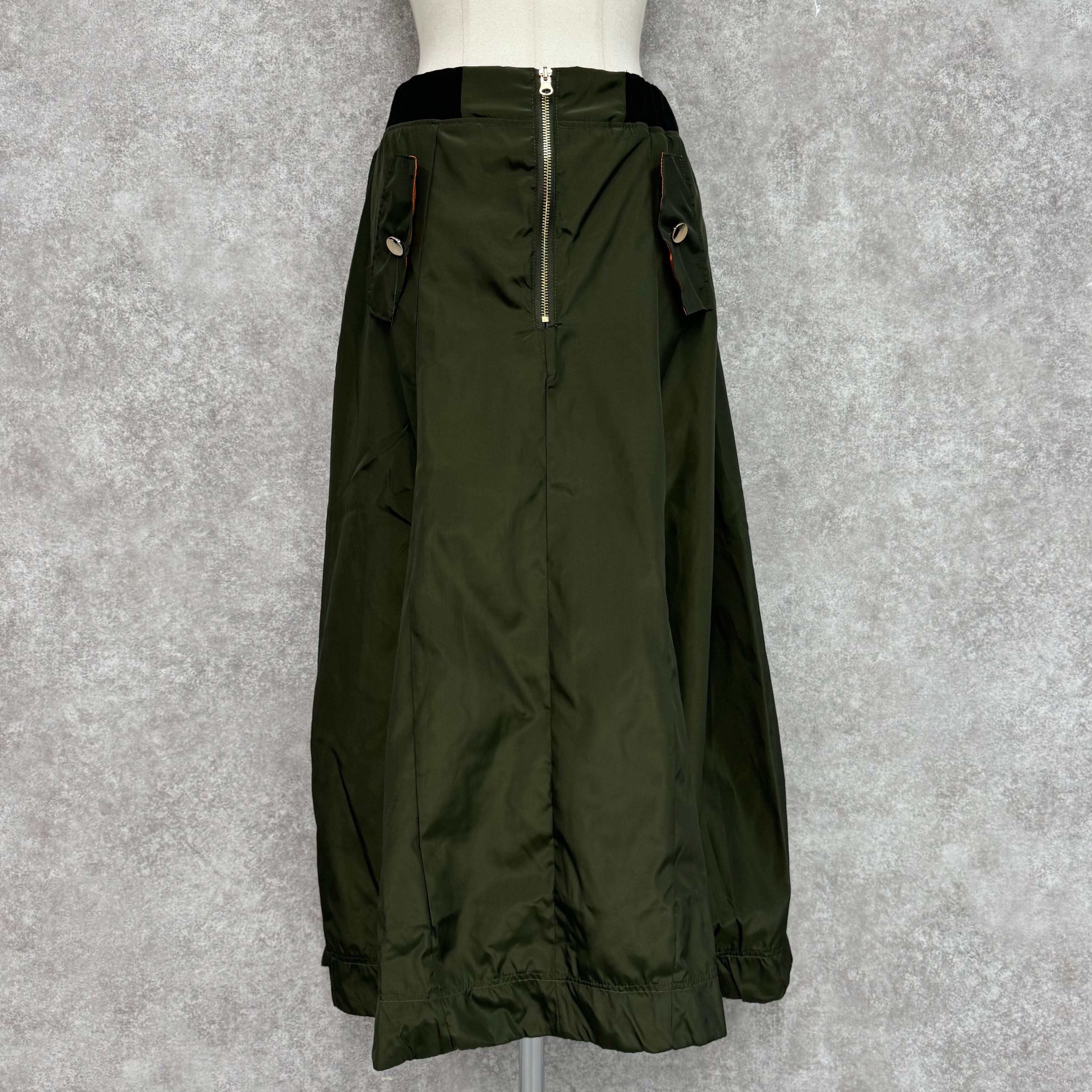 【ぞうねこ特別別注】MA-1フレアスカート　カーキ　※6/11~17頃より順次配送