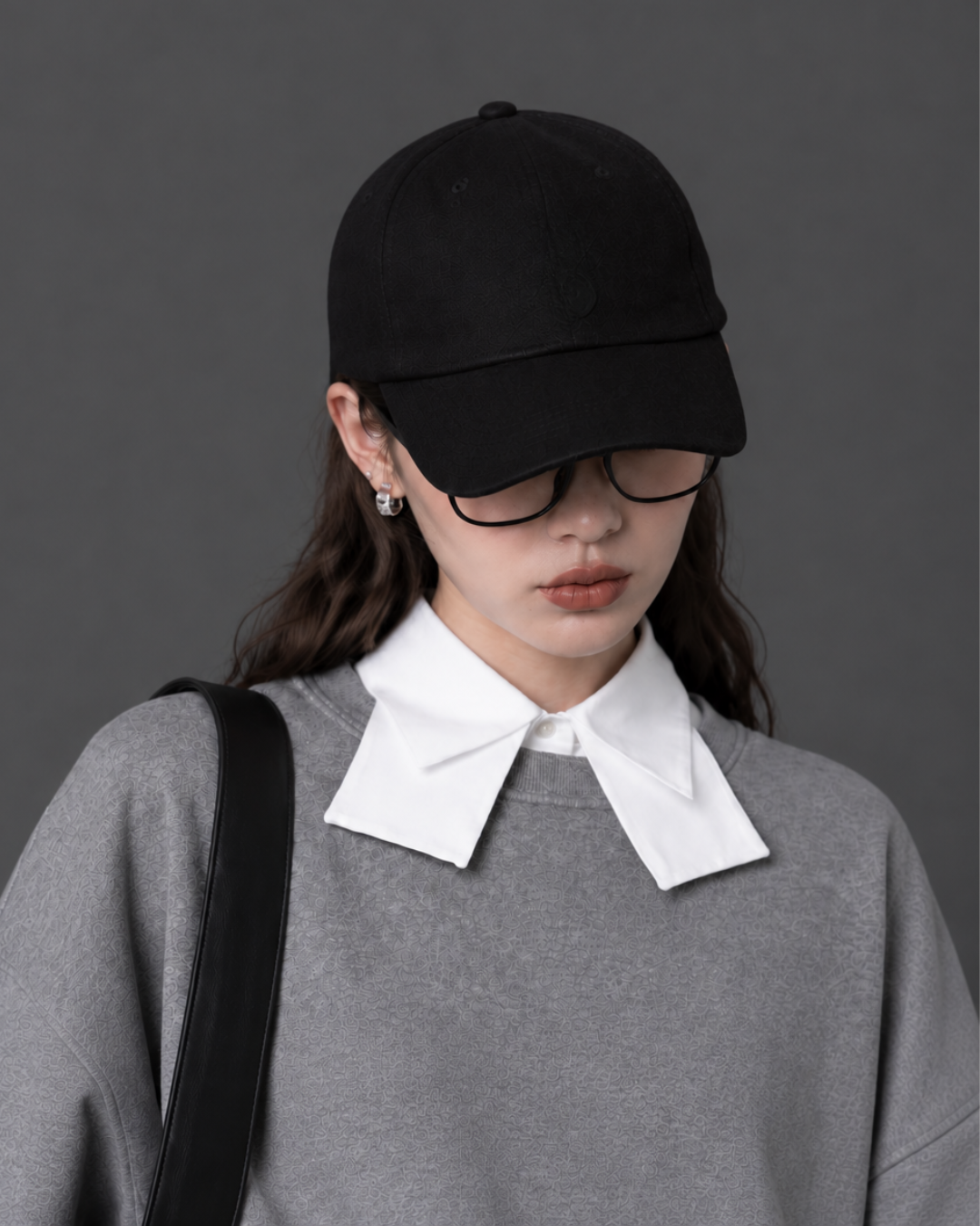 One-Point Logo Wool Cap -black-