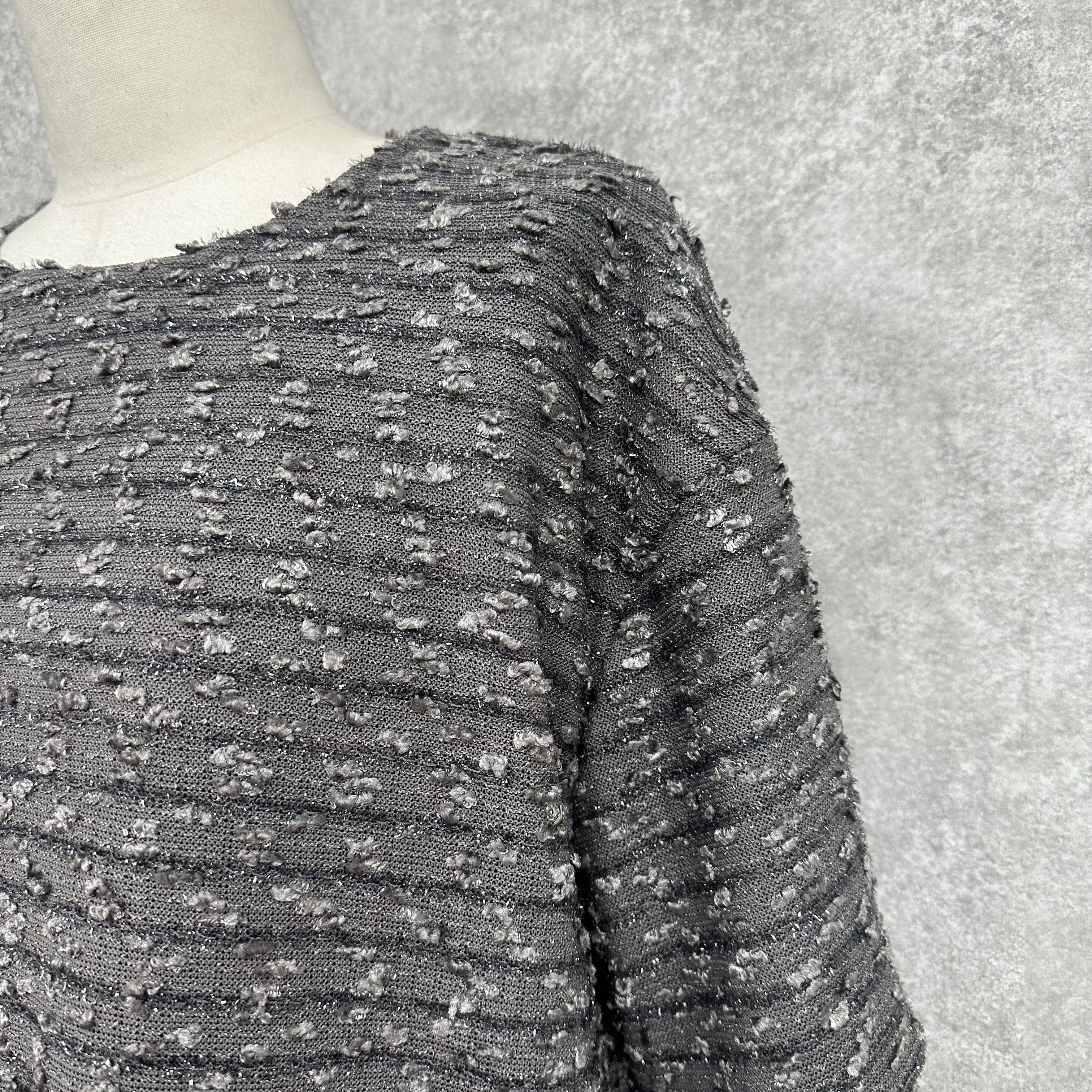 ツイード風トップス　グレー　※1/21-27頃より順次配送予定