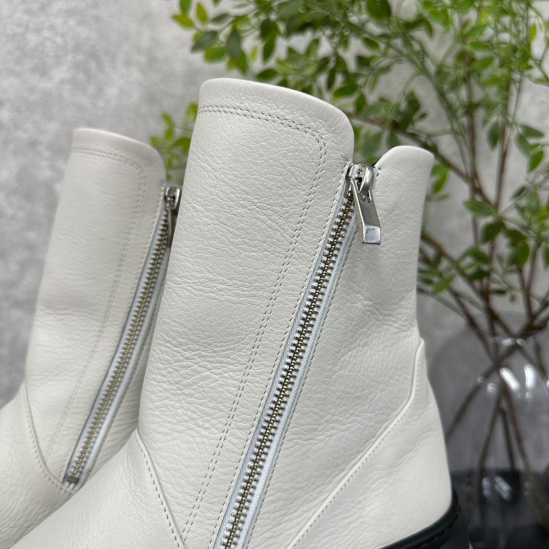 【予約販売】Wファスナーブーツ -ホワイト-　※7月下旬〜8月上旬より順次発送予定