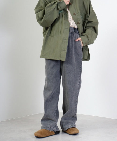 【hunch】ツイル/10ozデニムストレートパンツ  -グレー-※5/14〜5/20より順次配送予定