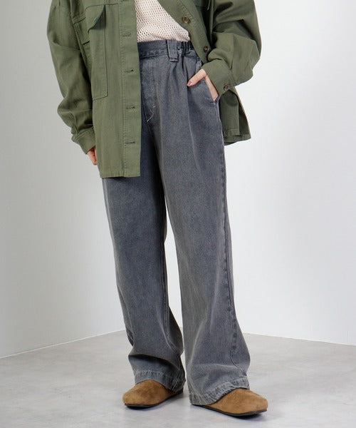 【hunch】ツイル/10ozデニムストレートパンツ  -グレー-※5/14〜5/20より順次配送予定