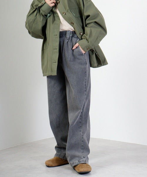 【hunch】ツイル/10ozデニムストレートパンツ  -グレー-※5/14〜5/20より順次配送予定