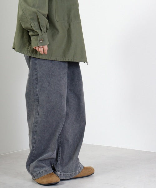 【hunch】ツイル/10ozデニムストレートパンツ  -グレー-※5/14〜5/20より順次配送予定