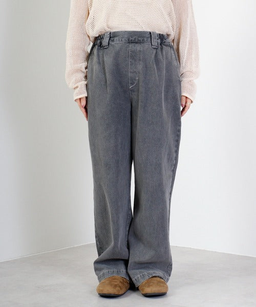 【hunch】ツイル/10ozデニムストレートパンツ  -グレー-※5/14〜5/20より順次配送予定