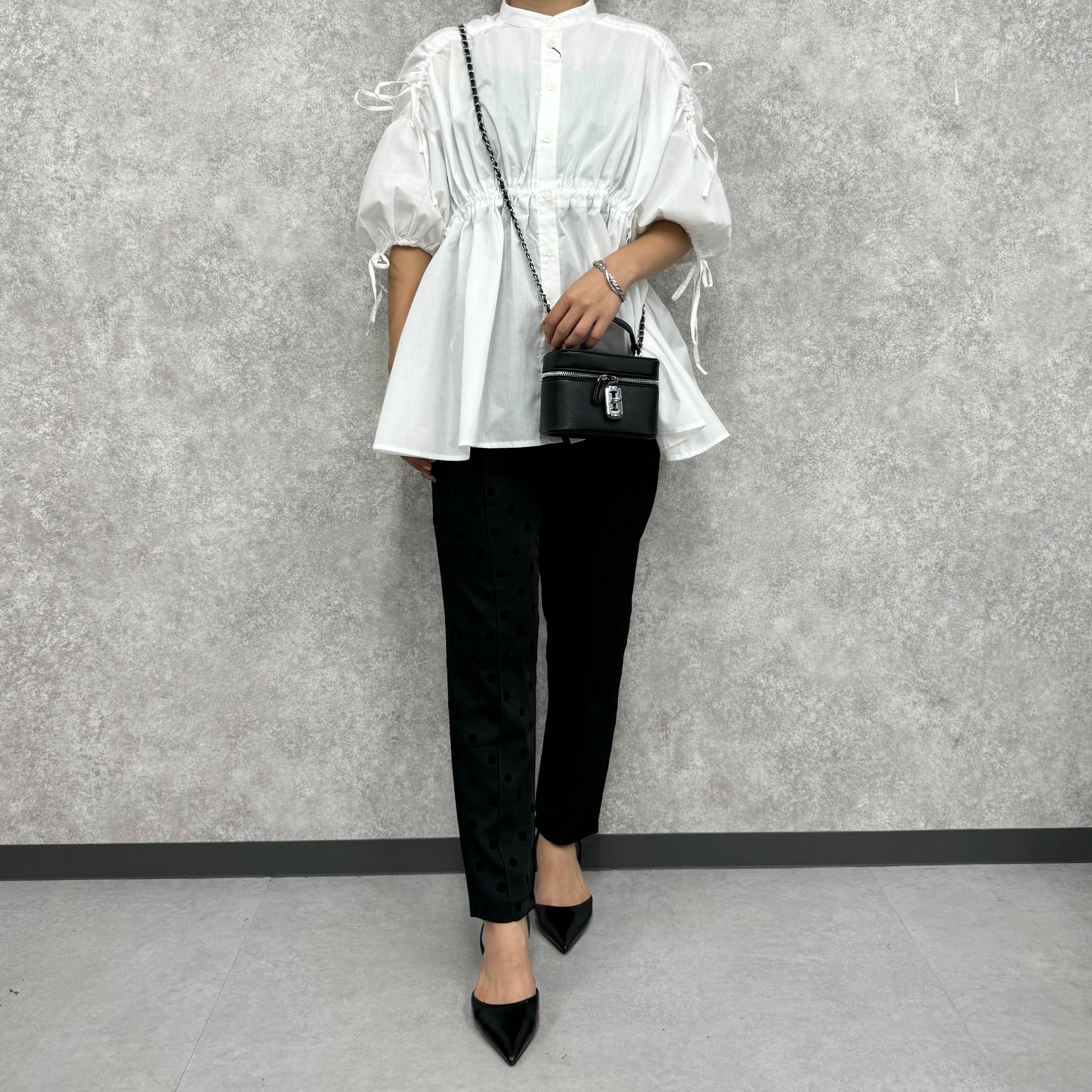 ギャザーリボンブラウス -ホワイト-  ※3/19〜25より順次発送予定