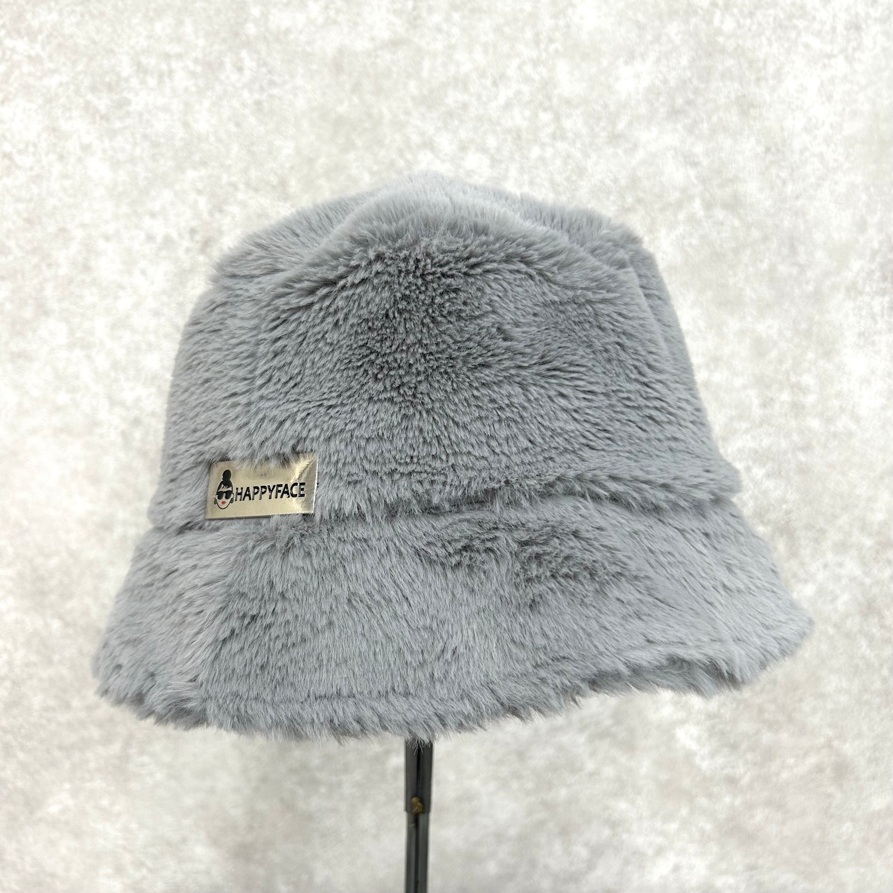 【HAPPYFACE】ＥＭＭＡ　ファーバケットハット　-グレー-　※10/22〜10/28より順次発送