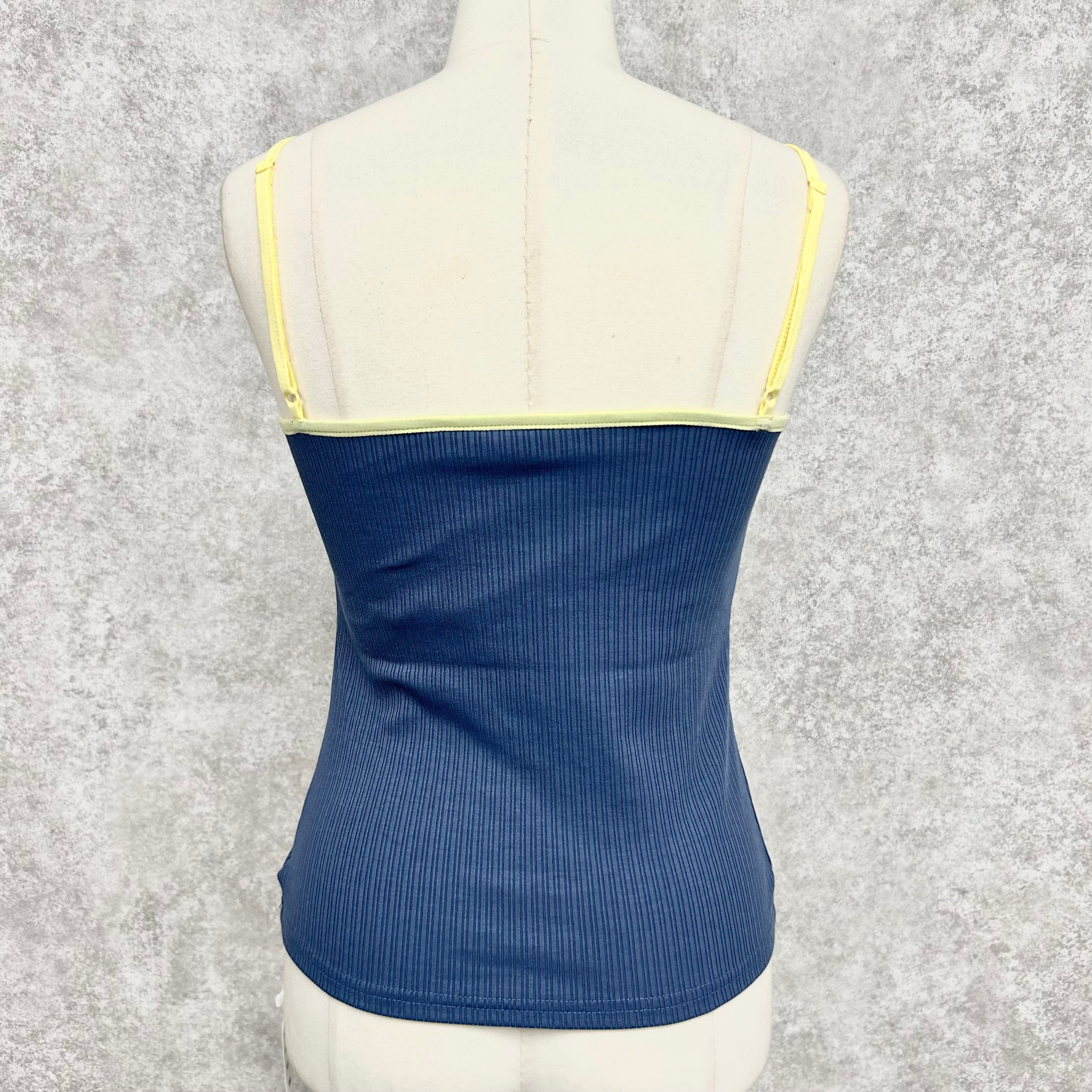 バイカラーカップ付キャミ　-ブルー-   ※5/14-20迄に順次発送予定