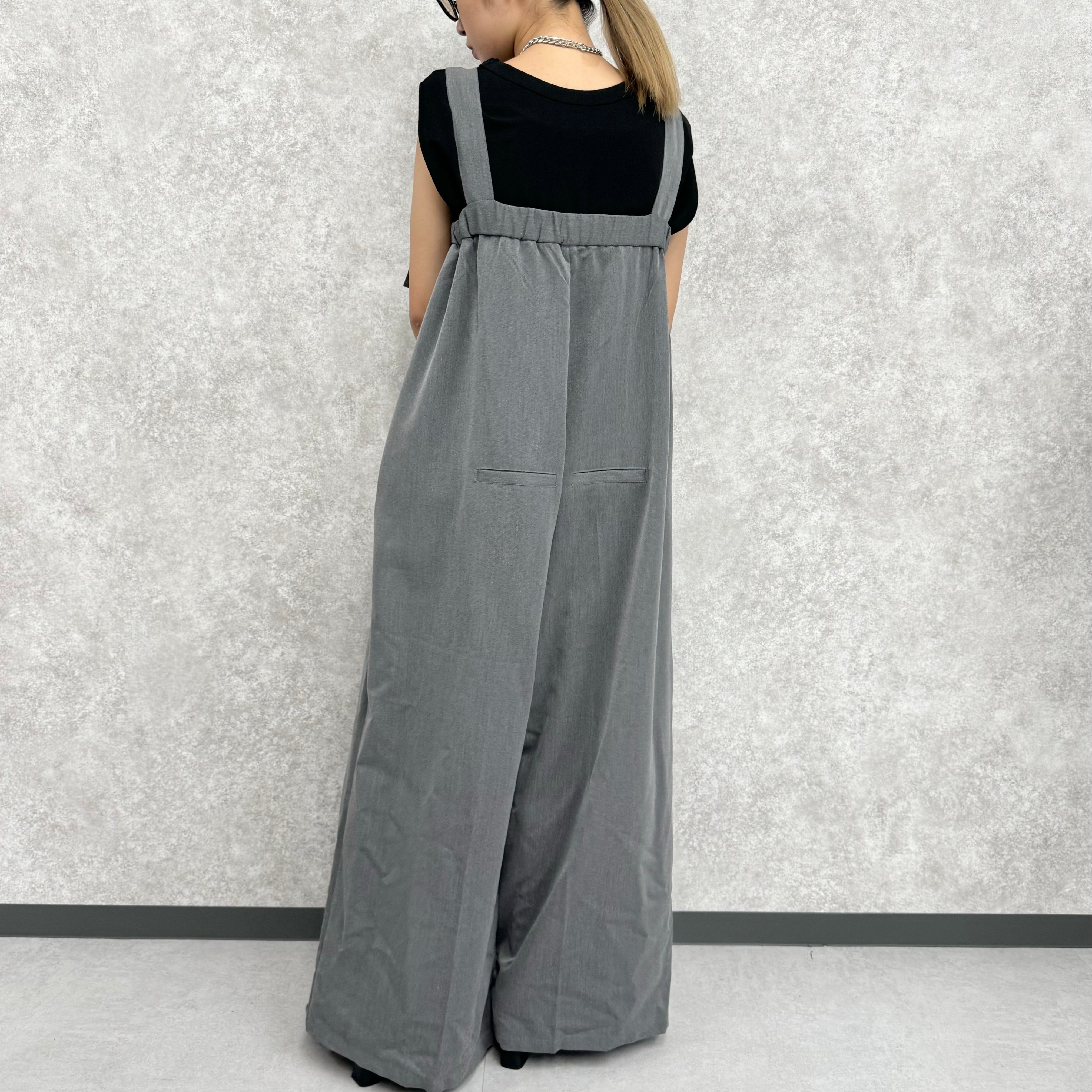 エステルツイルベルトサロペット -チャコール-　※11/12-18配送予定